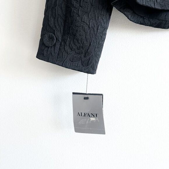 Alfani St. Moritz Womens Blazer Jacket Embellished Floral Brocade Black Size 4 - Picture 6 of 10